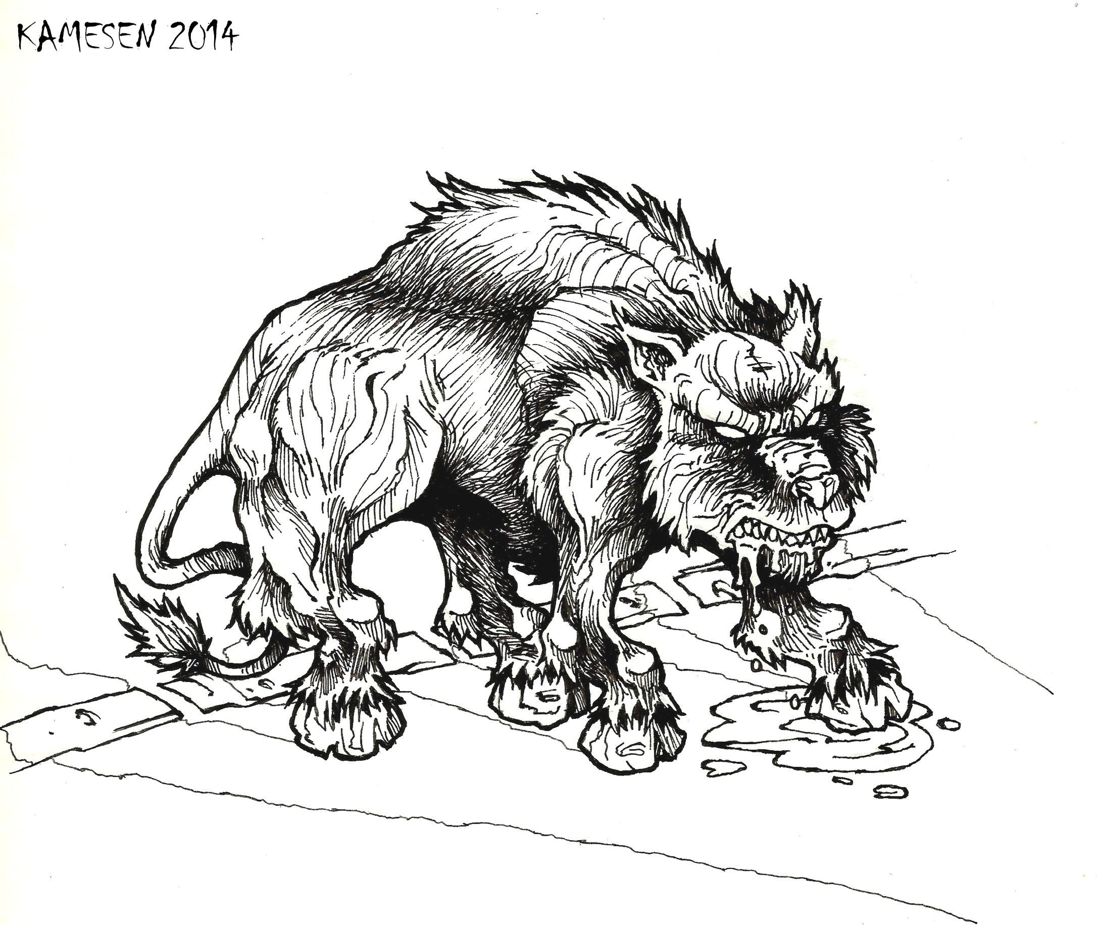 Kamesen - Boceto demonio de la ruta