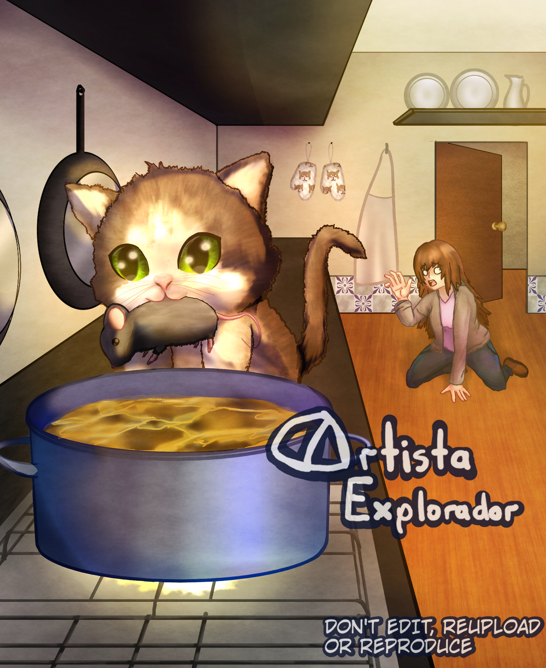 El gato quiere aportar a la casa