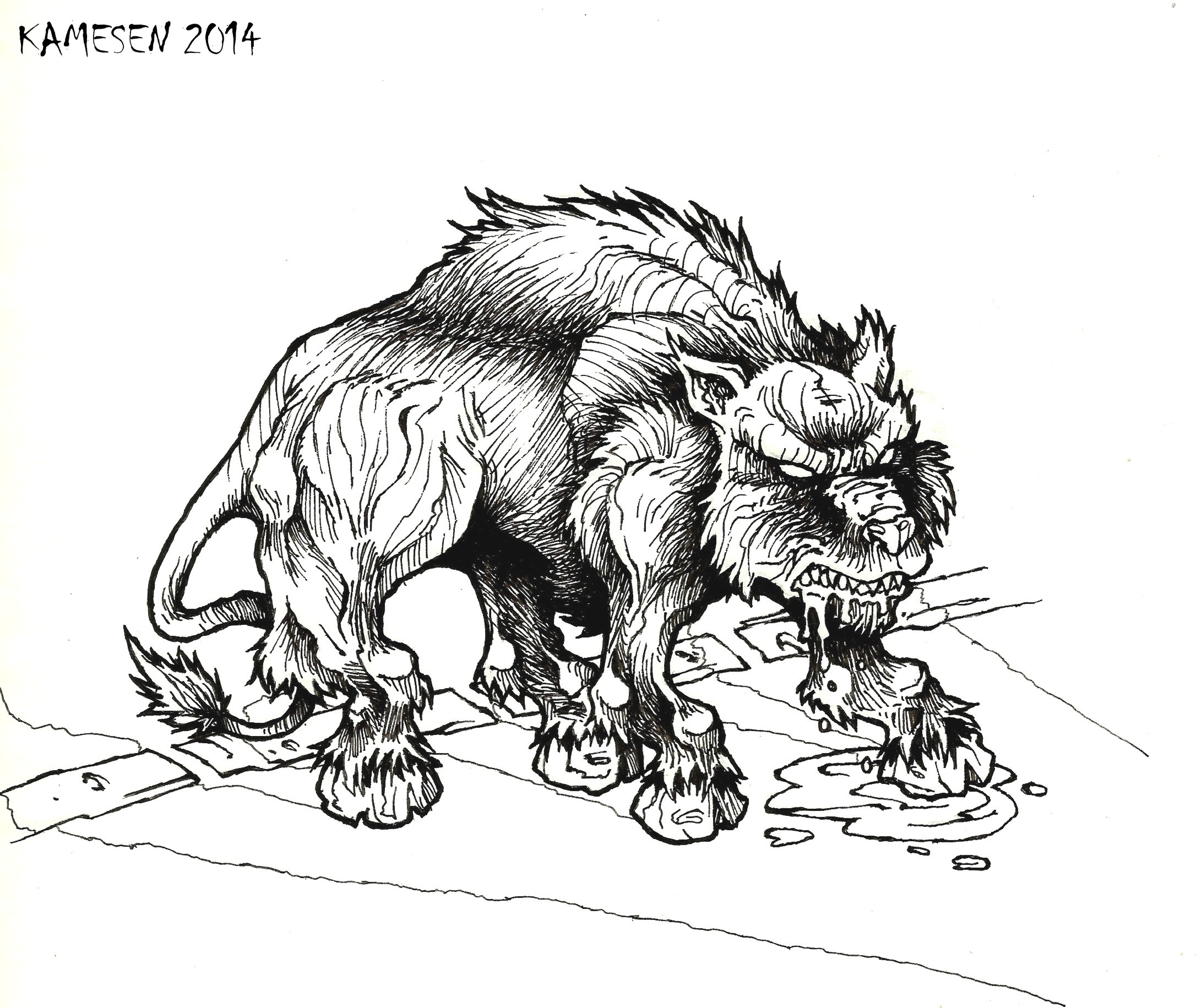 Boceto demonio de la ruta