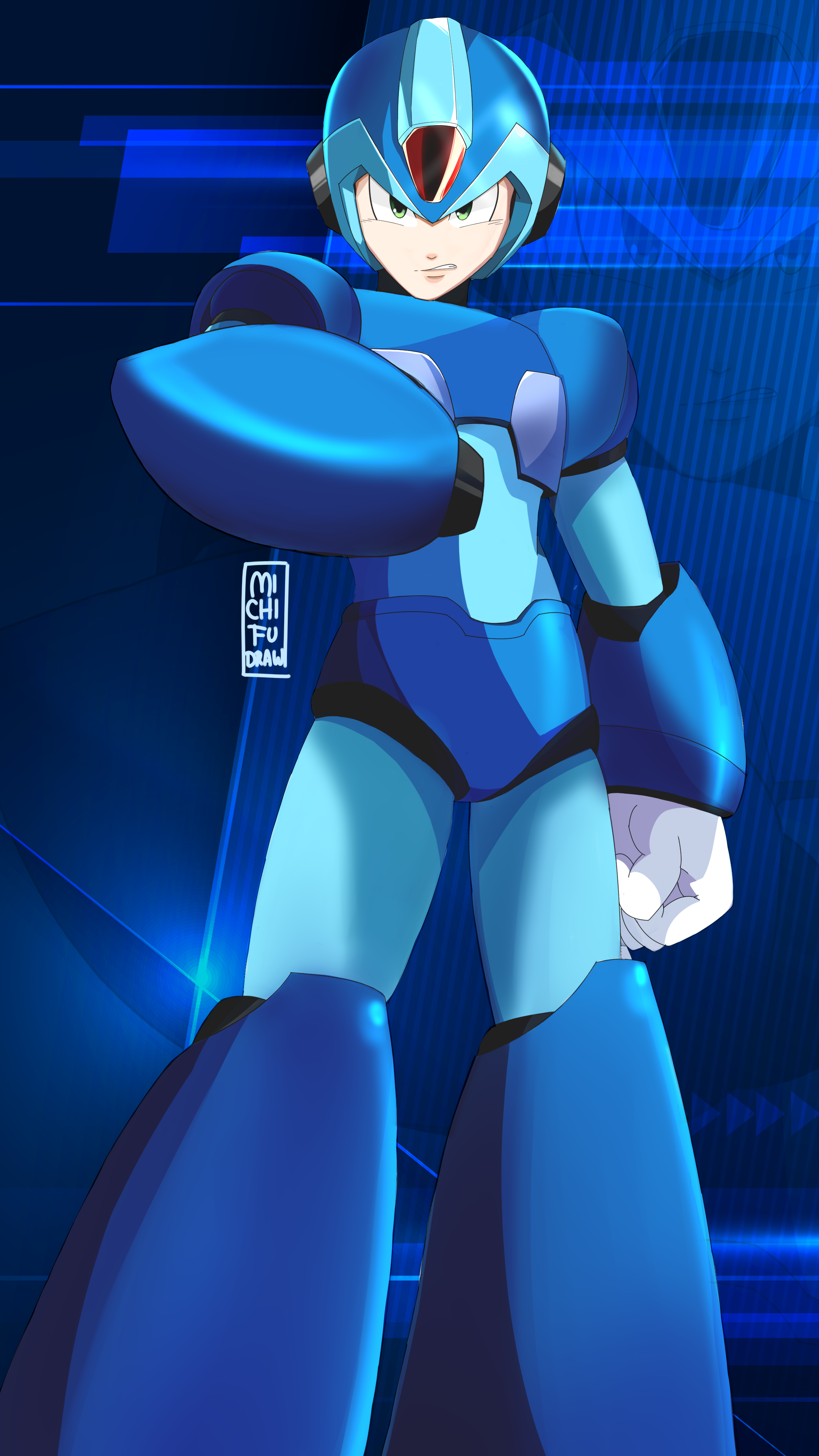 Collaboration between Rakun Ex  Srita Michifu  MEGAMAN  FAN ART X